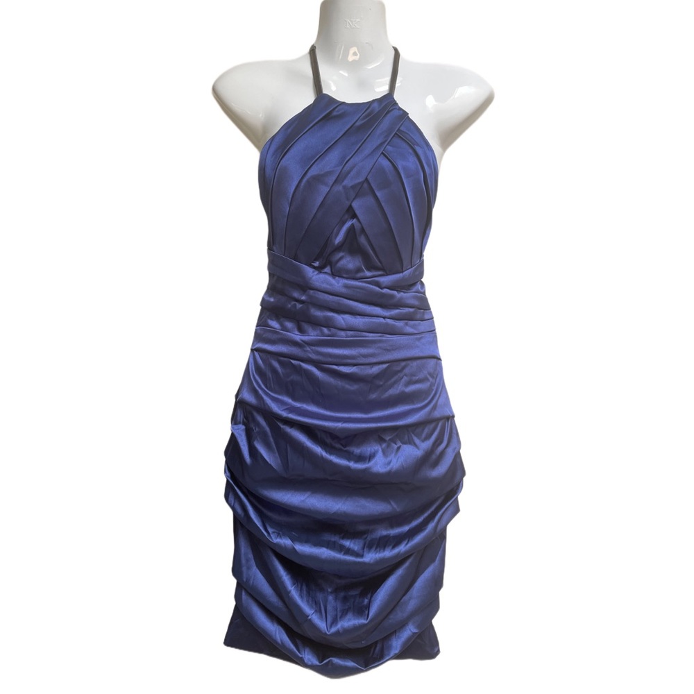 Le Chateau Deep Blue XXS Beautifully Ruched Formal Dress